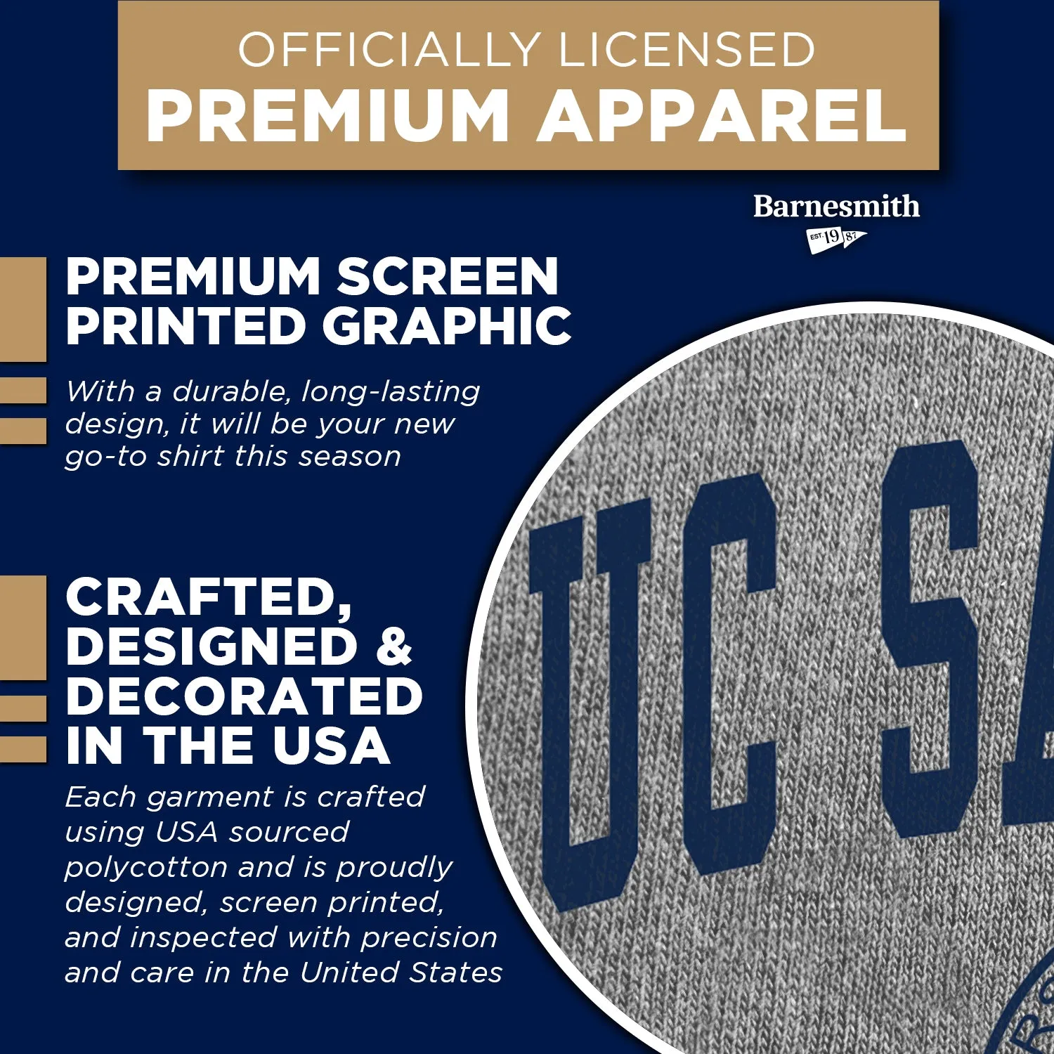 UC San Diego Heritage T-Shirt (Charcoal Grey) sold by Barnesmith product image thumbnail 4