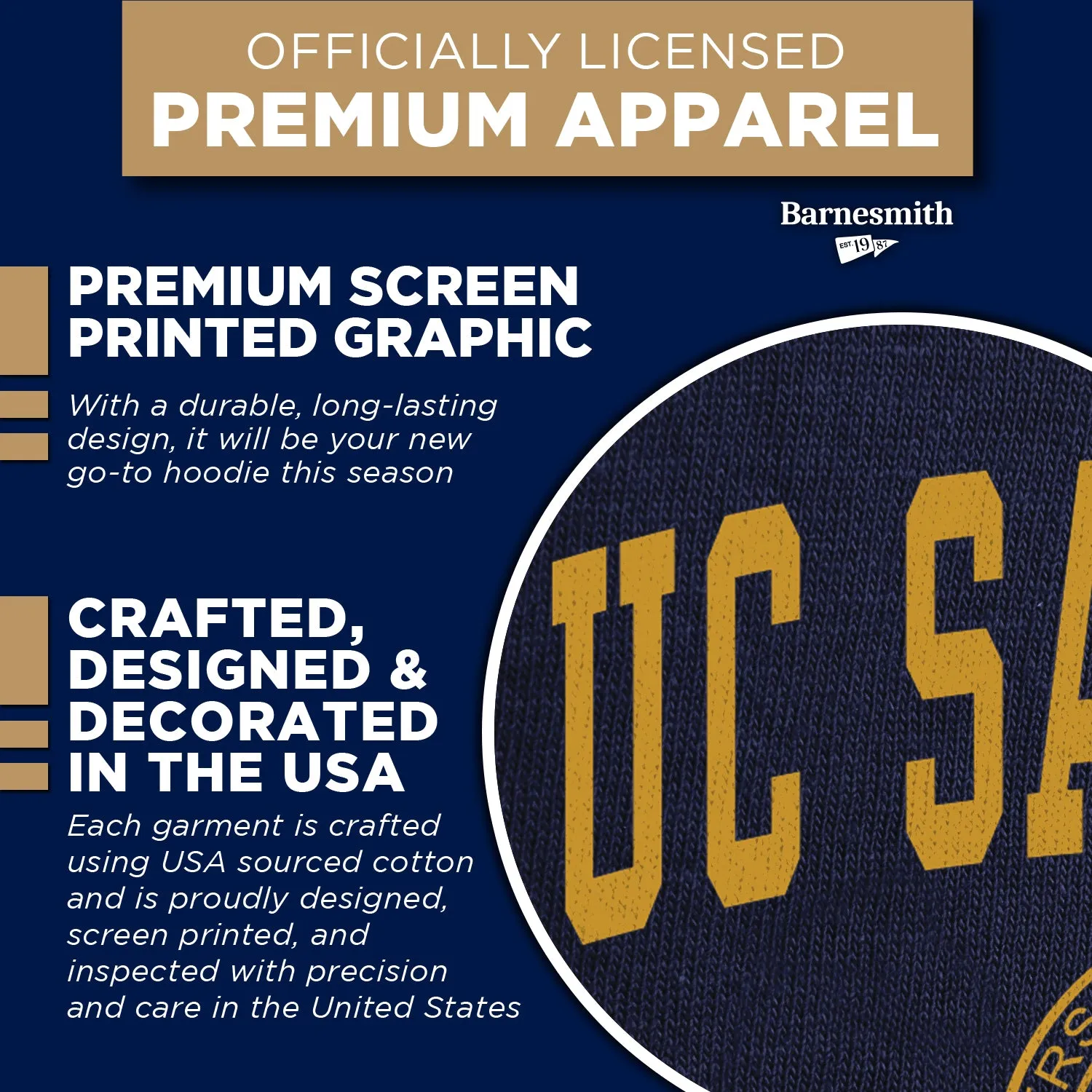 UC San Diego Heritage Hooded Sweatshirt (Navy) sold by Barnesmith product image thumbnail 4