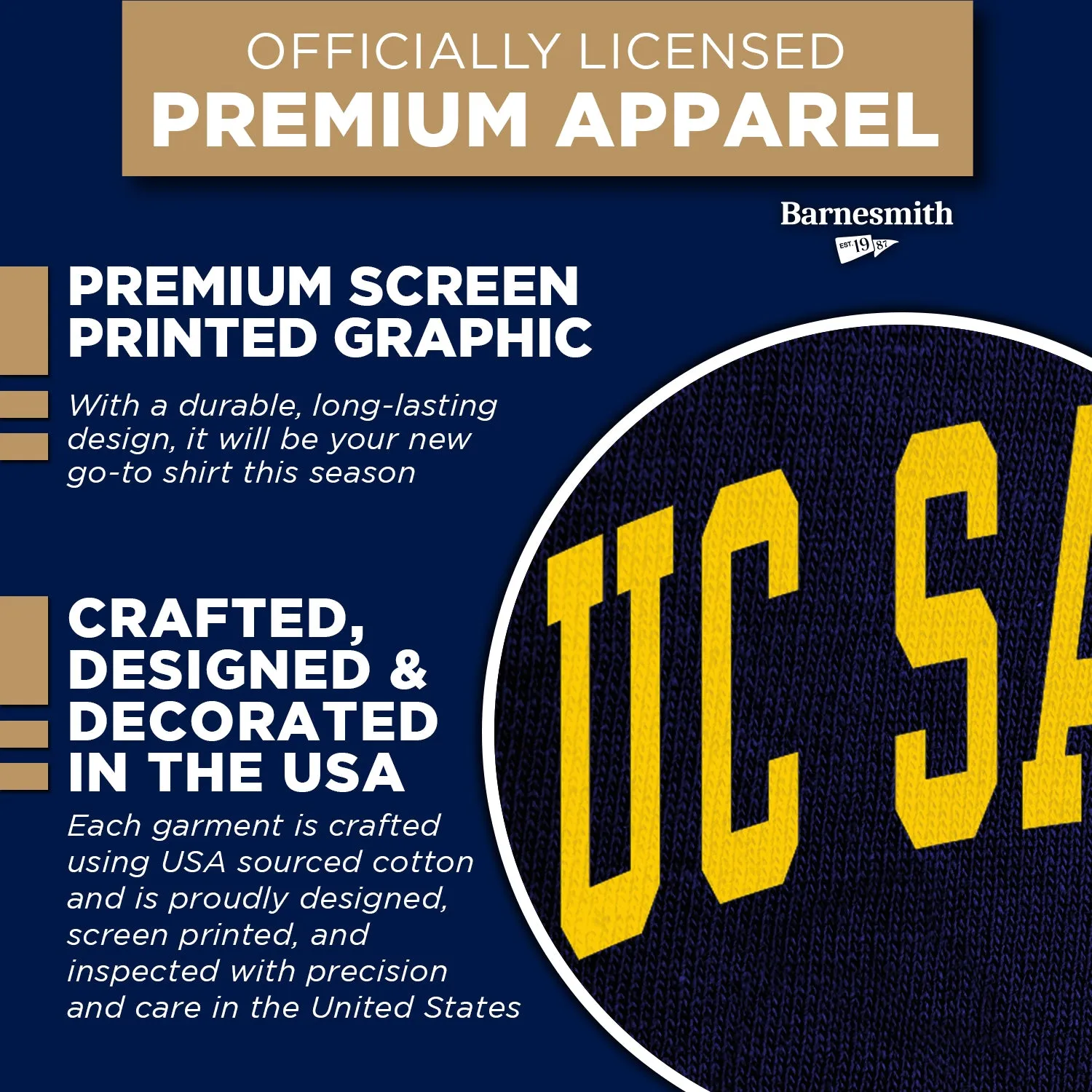 UC San Diego Classic T-Shirt (Navy) sold by Barnesmith product image thumbnail 4