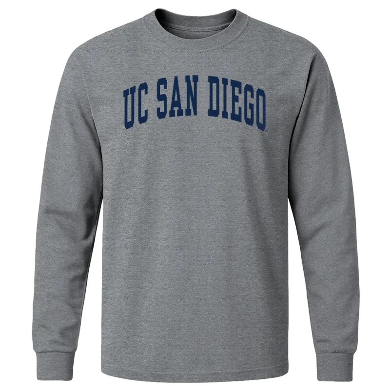 UC San Diego Classic Long Sleeve T-Shirt (Charcoal Grey) sold by Barnesmith