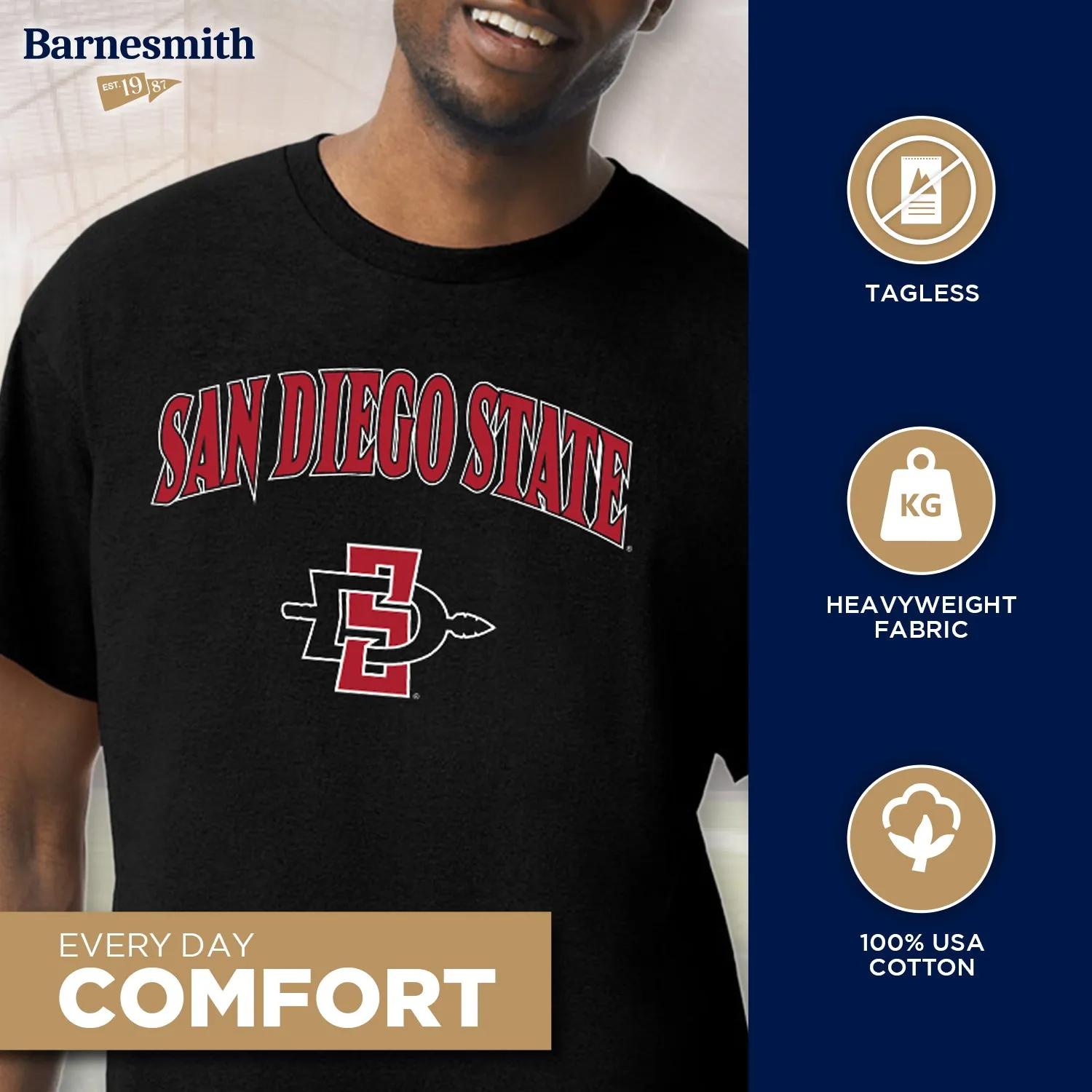 San Diego State University Heritage T-Shirt (Black) sold by Barnesmith product image thumbnail 3
