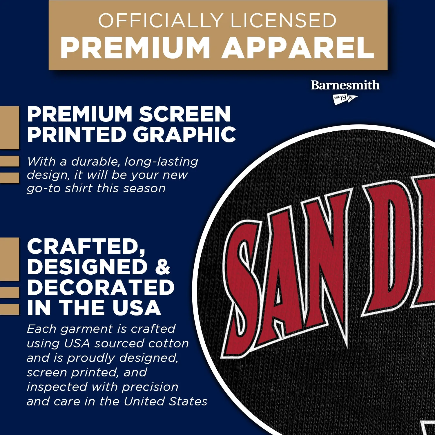 San Diego State University Heritage T-Shirt (Black) sold by Barnesmith product image thumbnail 4