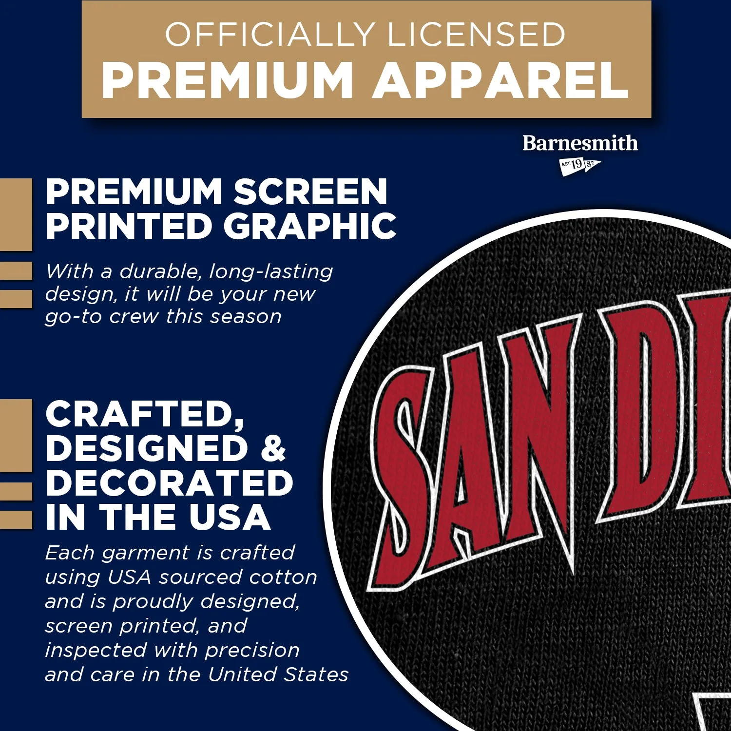 San Diego State University Heritage Sweatshirt (Black) sold by Barnesmith product image thumbnail 4