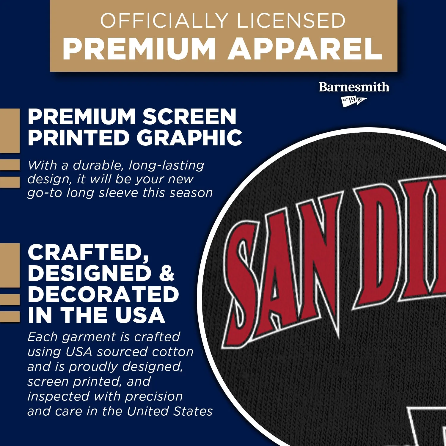 San Diego State University Heritage Long Sleeve T-Shirt (Black) sold by Barnesmith product image thumbnail 4