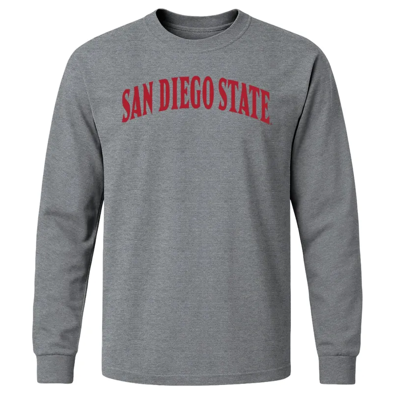 San Diego State University Classic Long Sleeve T-Shirt (Charcoal Grey) sold by Barnesmith