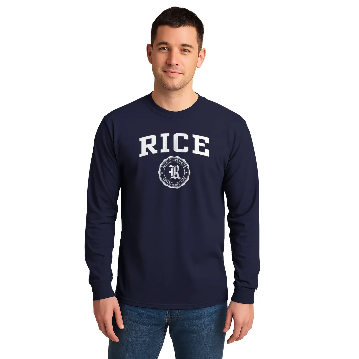Rice University Heritage Long Sleeve T-Shirt (Navy) sold by Barnesmith product image thumbnail 2