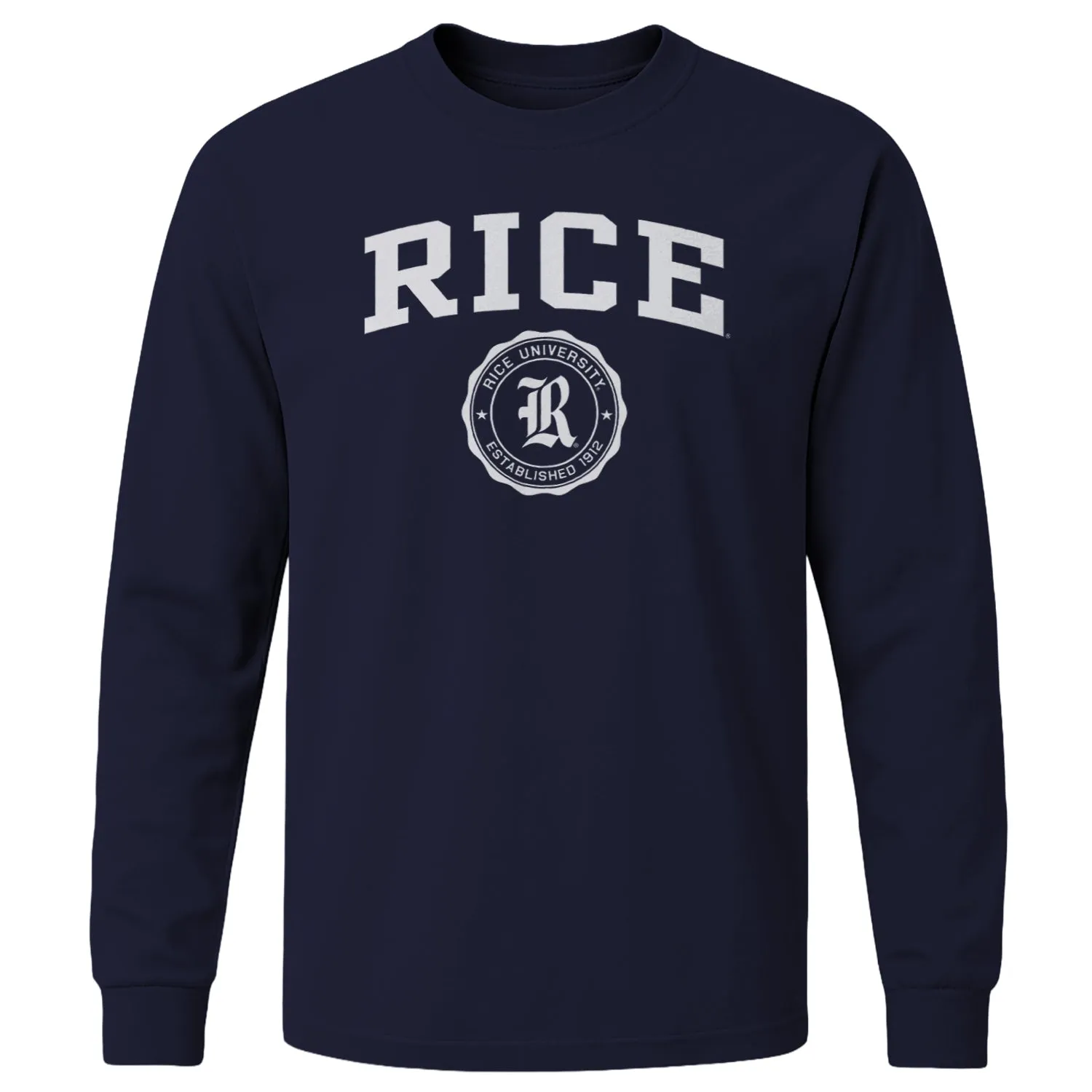 Rice University Heritage Long Sleeve T-Shirt (Navy) sold by Barnesmith