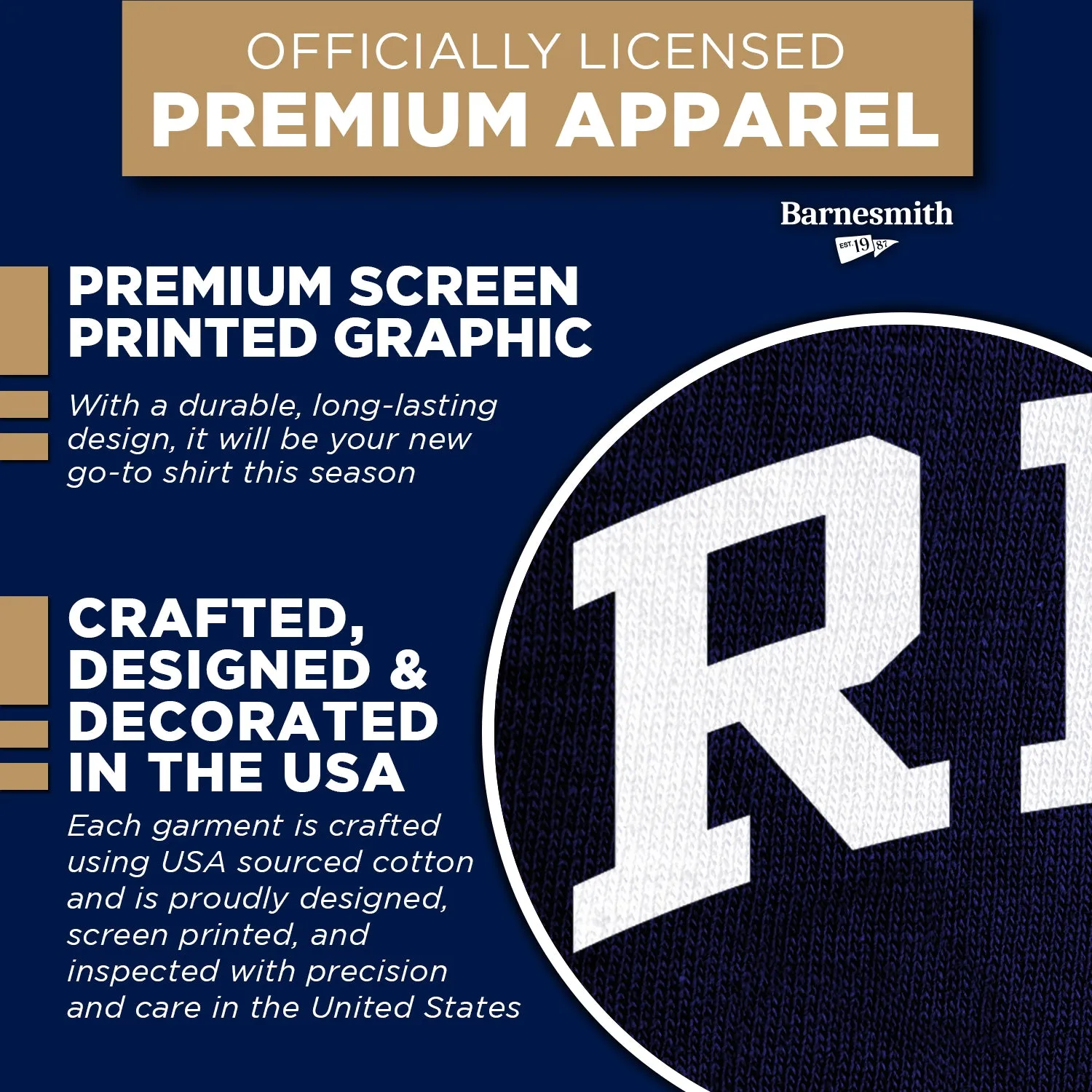 Rice University Classic T-Shirt (Navy) sold by Barnesmith product image thumbnail 4