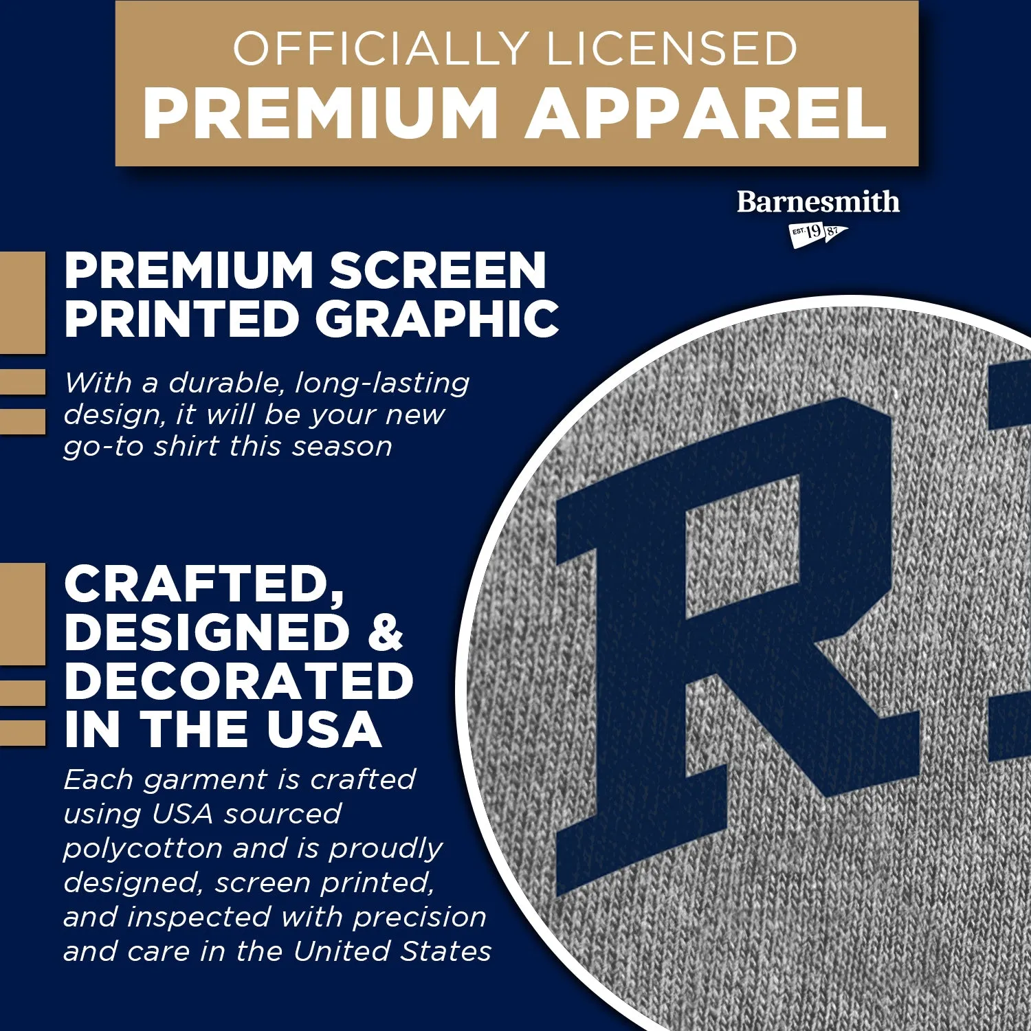 Rice University Classic T-Shirt (Charcoal Grey) sold by Barnesmith product image thumbnail 4