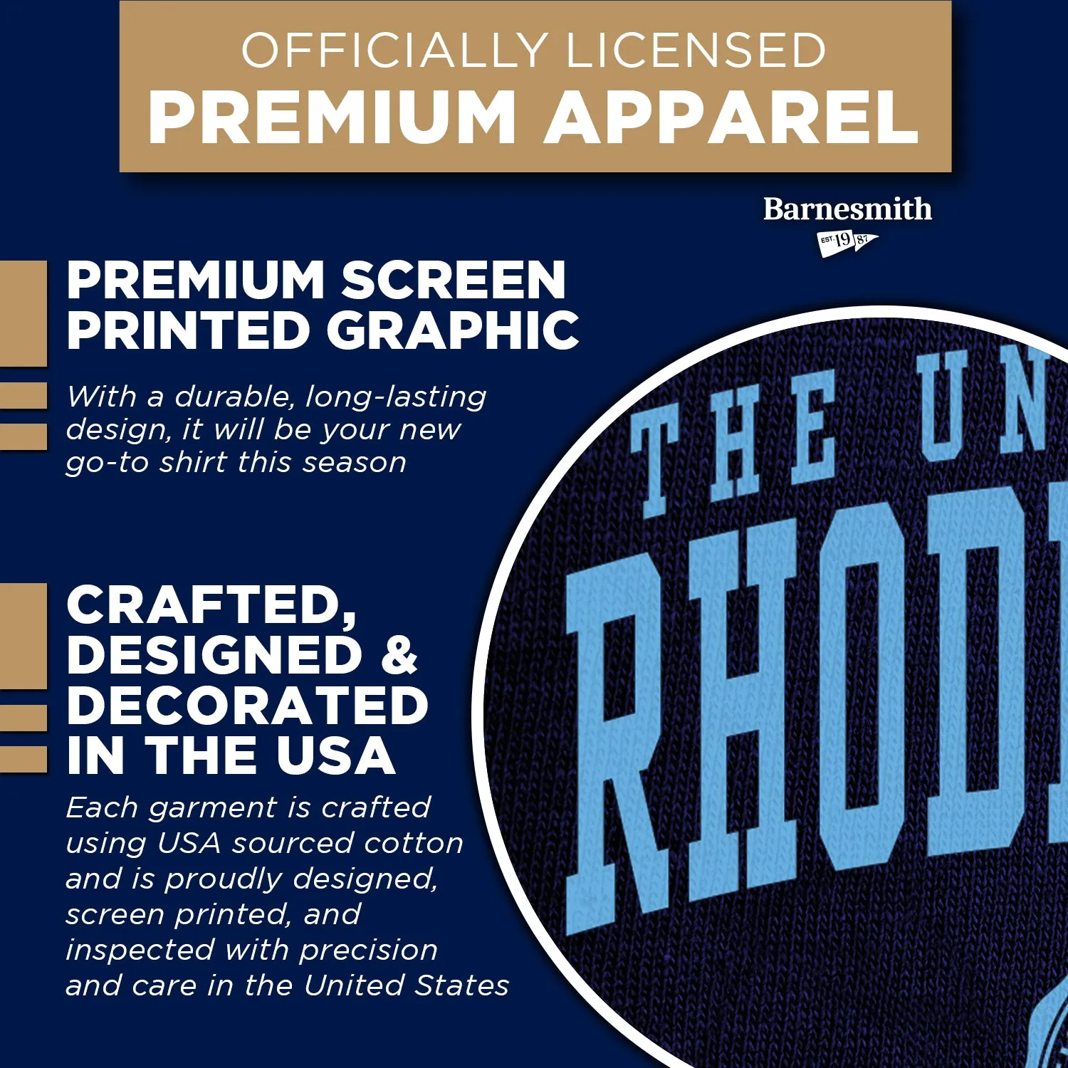 University of Rhode Island Heritage T-Shirt (Navy) sold by Barnesmith product image thumbnail 4