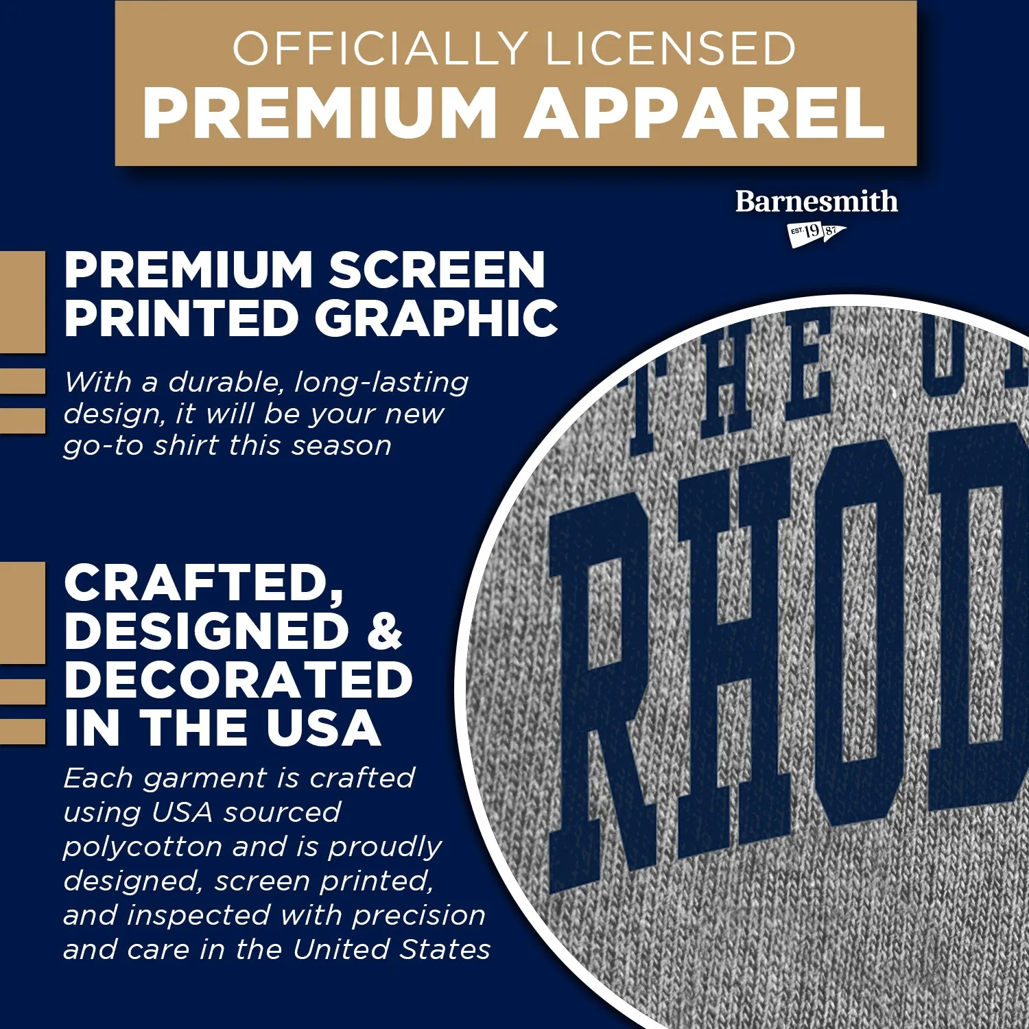 University of Rhode Island Heritage T-Shirt (Charcoal Grey) sold by Barnesmith product image thumbnail 4