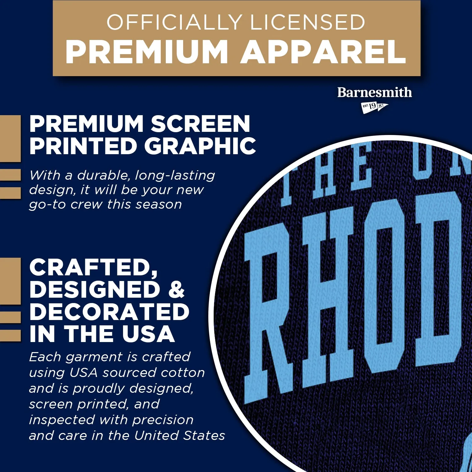University of Rhode Island Heritage Sweatshirt (Navy) sold by Barnesmith product image thumbnail 4