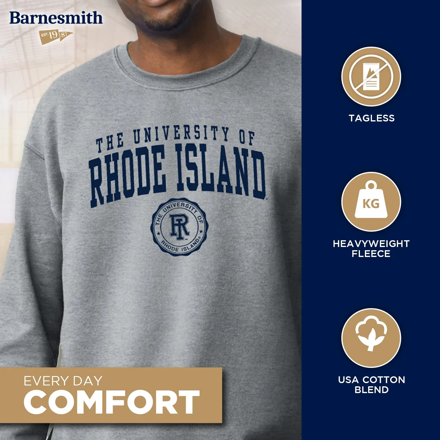 University of Rhode Island Heritage Sweatshirt (Charcoal Grey) sold by Barnesmith product image thumbnail 3