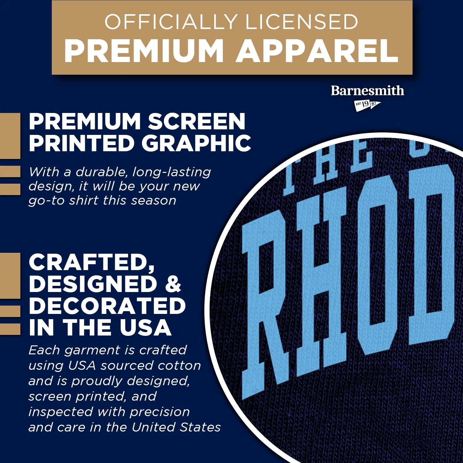 University of Rhode Island Classic T-Shirt (Navy) sold by Barnesmith product image thumbnail 4