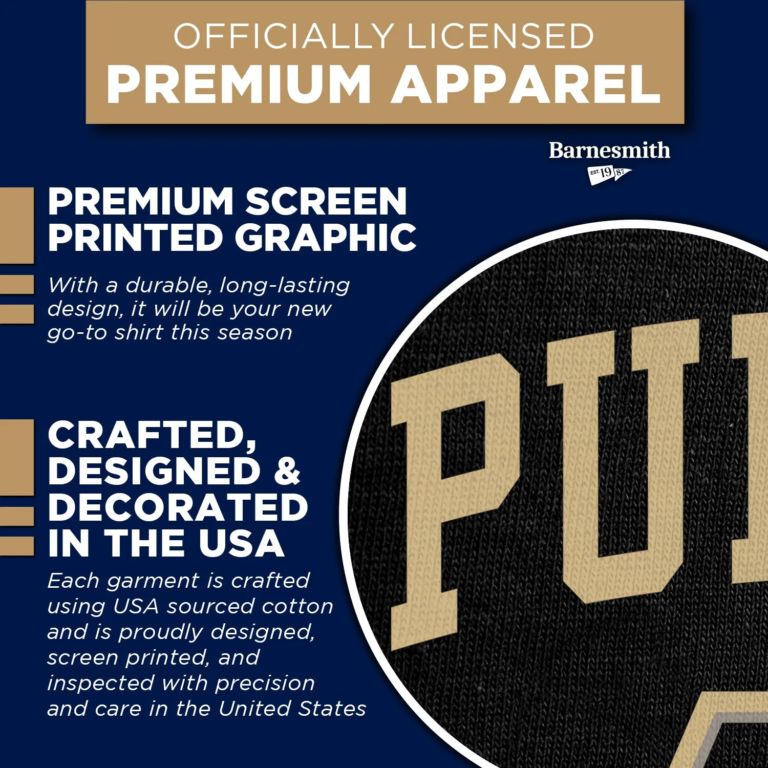 Purdue University Heritage T-Shirt (Black) sold by Barnesmith product image thumbnail 4