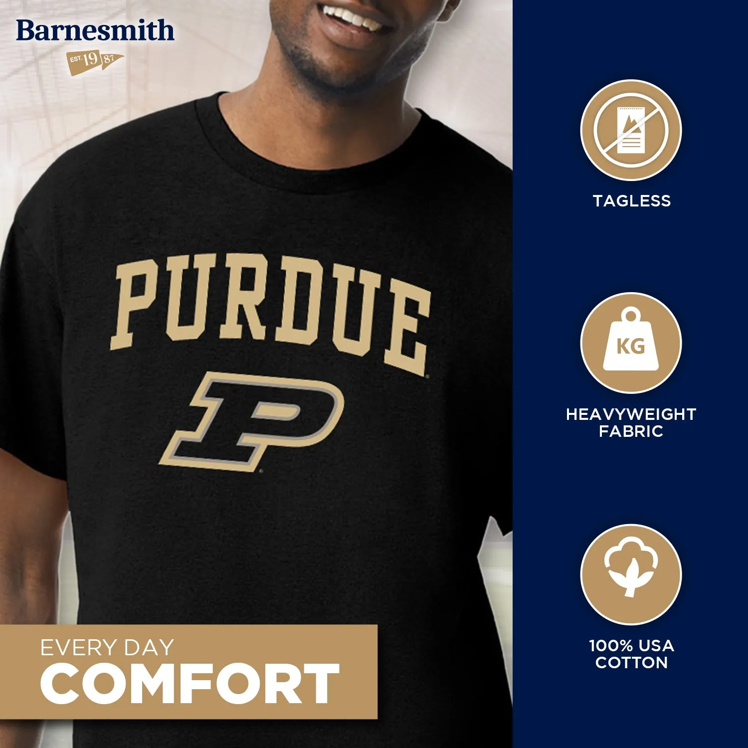 Purdue University Heritage T-Shirt (Black) sold by Barnesmith product image thumbnail 3