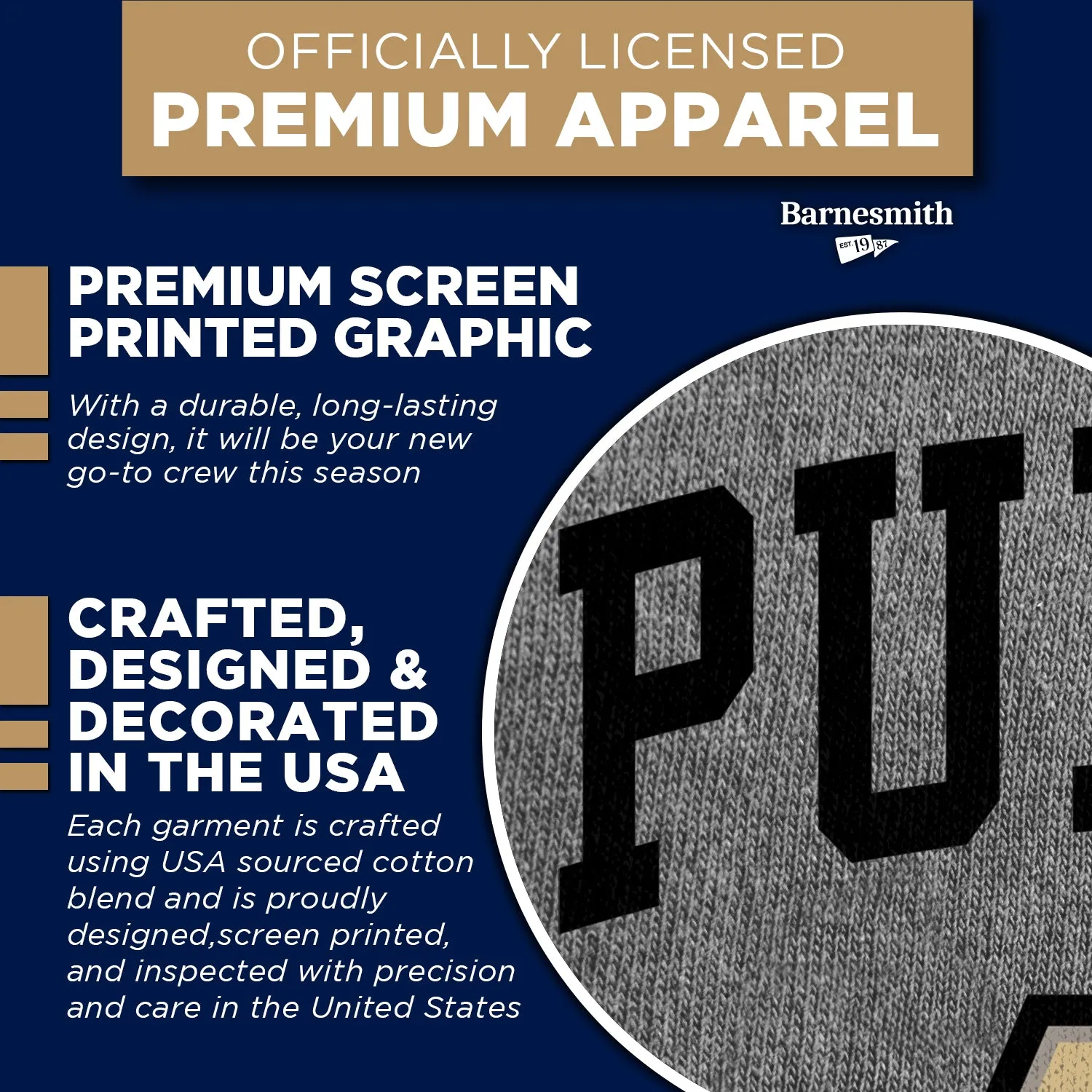 Purdue University Heritage Sweatshirt (Charcoal Grey) sold by Barnesmith product image thumbnail 4