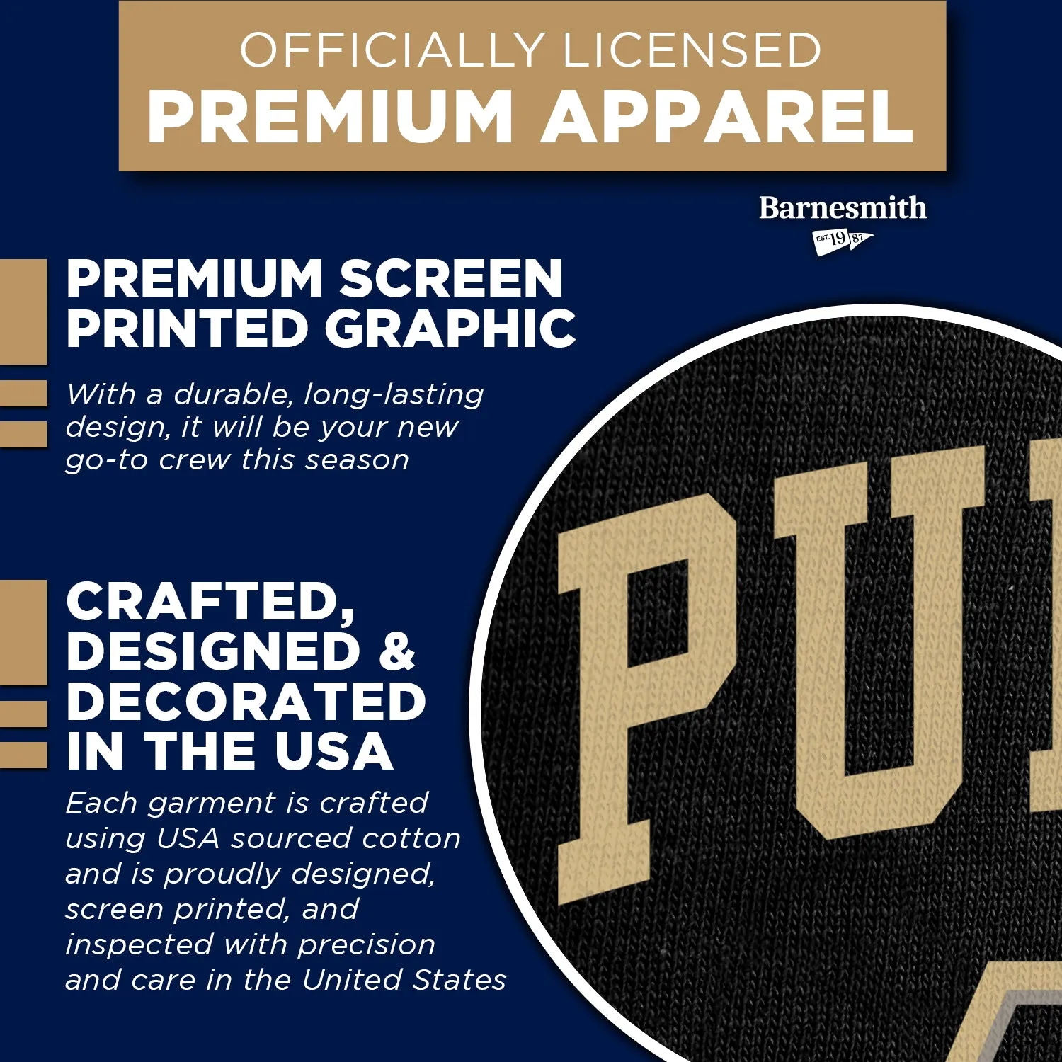 Purdue University Heritage Sweatshirt (Black) sold by Barnesmith product image thumbnail 4