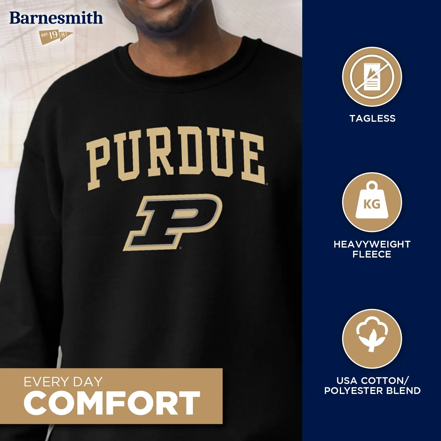 Purdue University Heritage Sweatshirt (Black) sold by Barnesmith product image thumbnail 3