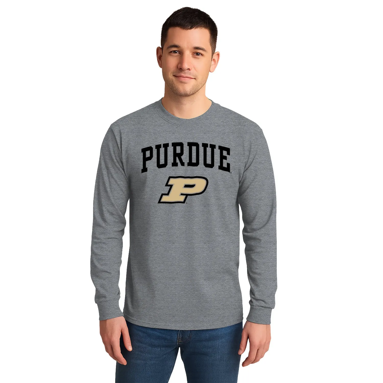 Purdue University Heritage Long Sleeve T-Shirt (Charcoal Grey) sold by Barnesmith product image thumbnail 2