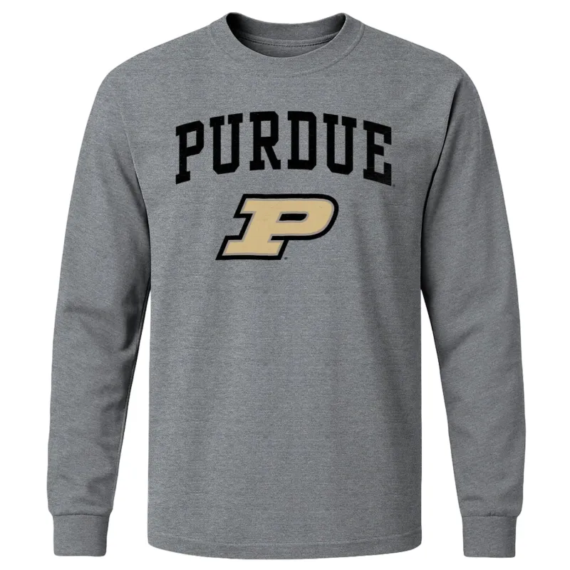 Purdue University Heritage Long Sleeve T-Shirt (Charcoal Grey) sold by Barnesmith