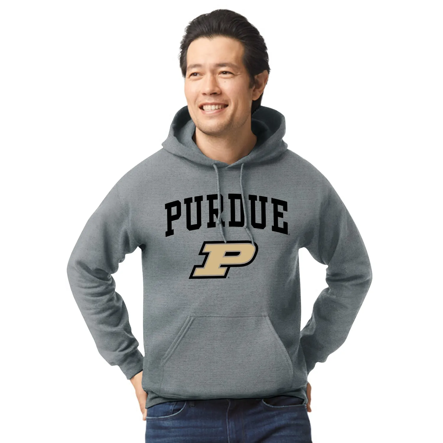 Purdue University Heritage Hooded Sweatshirt (Charcoal Grey) sold by Barnesmith product image thumbnail 2