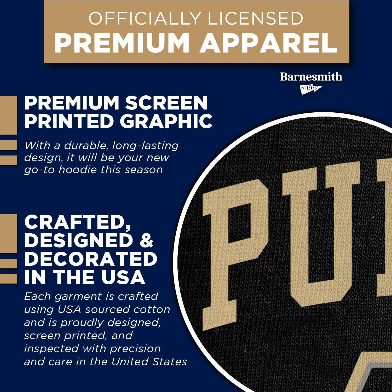Purdue University Heritage Hooded Sweatshirt (Black) sold by Barnesmith product image thumbnail 4