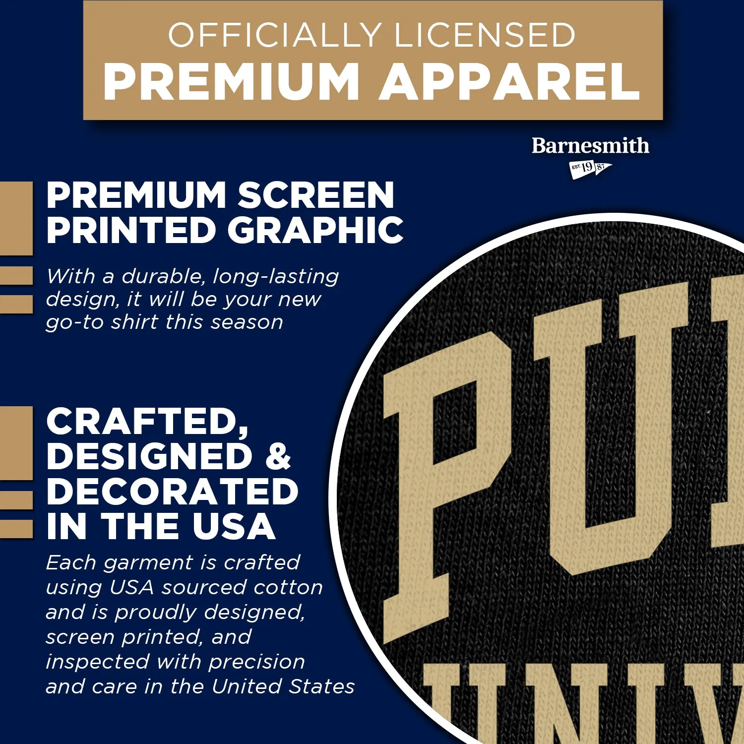 Purdue University Classic T-Shirt (Black) sold by Barnesmith product image thumbnail 4