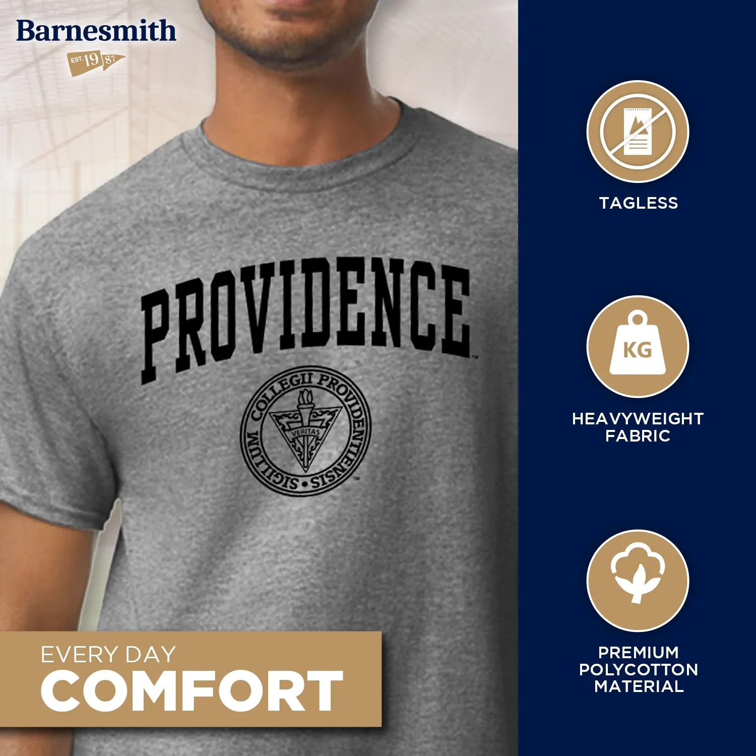 Providence College Heritage T-Shirt (Charcoal Grey) sold by Barnesmith product image thumbnail 3