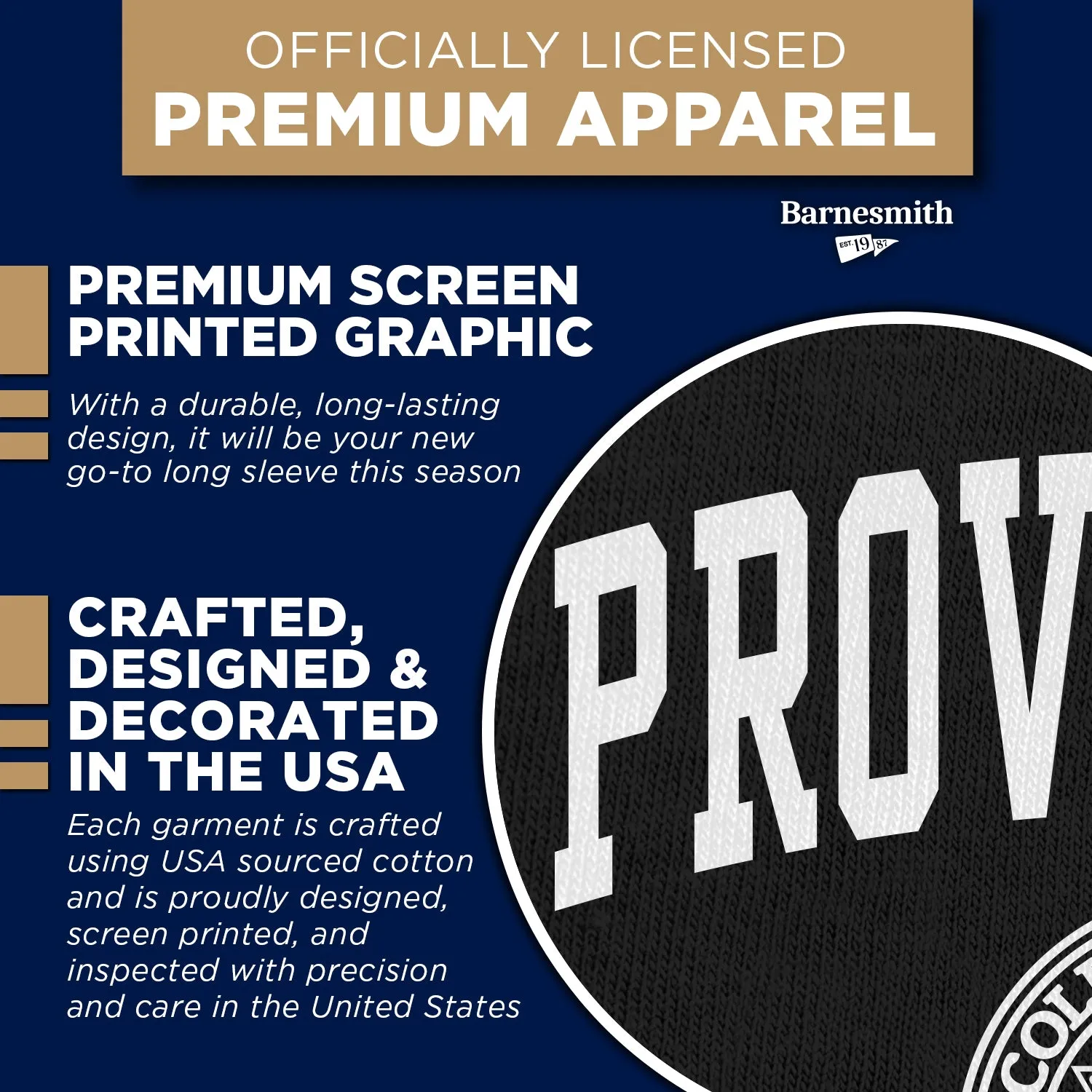 Providence College Heritage Long Sleeve T-Shirt (Black) sold by Barnesmith product image thumbnail 4