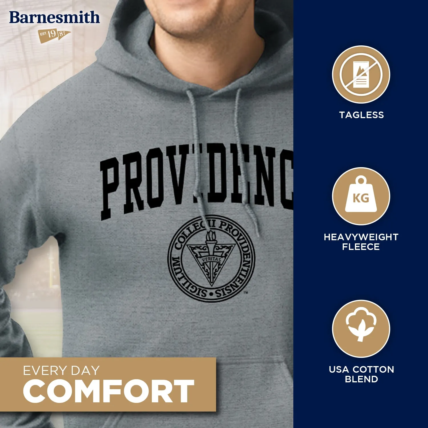 Providence College Heritage Hooded Sweatshirt (Charcoal Grey) sold by Barnesmith product image thumbnail 3