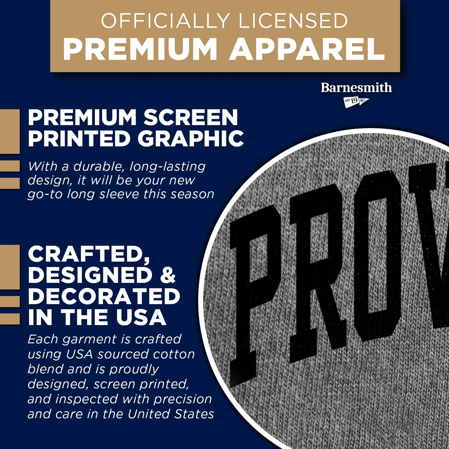 Providence College Classic Long Sleeve T-Shirt (Charcoal Grey) sold by Barnesmith product image thumbnail 4