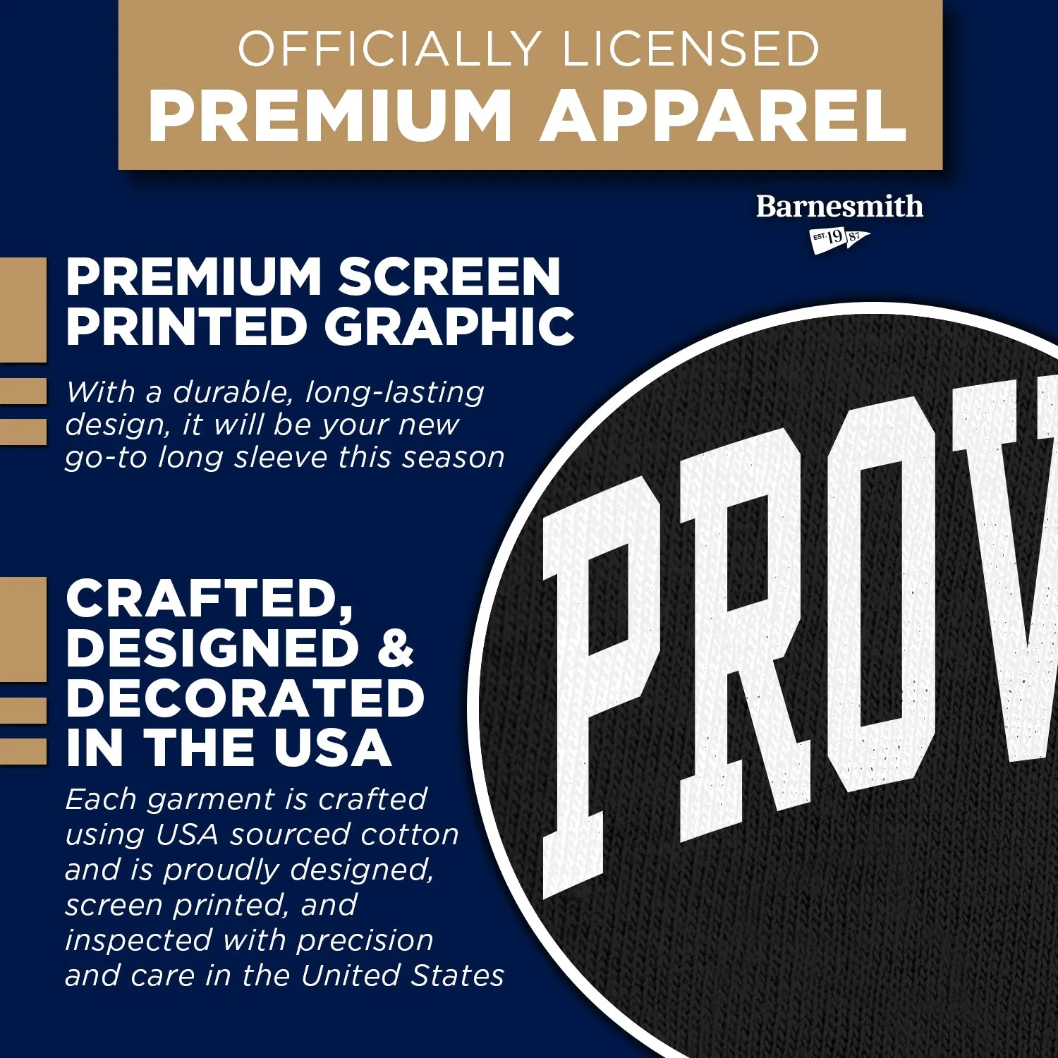 Providence College Classic Long Sleeve T-Shirt (Black) sold by Barnesmith product image thumbnail 4