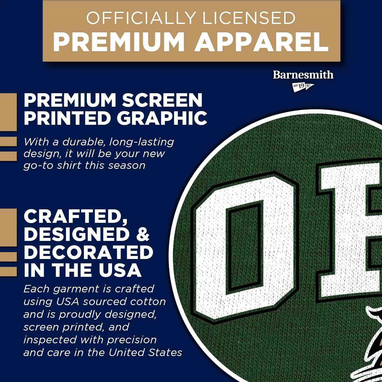 Ohio University Heritage T-Shirt (Hunter Green) sold by Barnesmith product image thumbnail 4