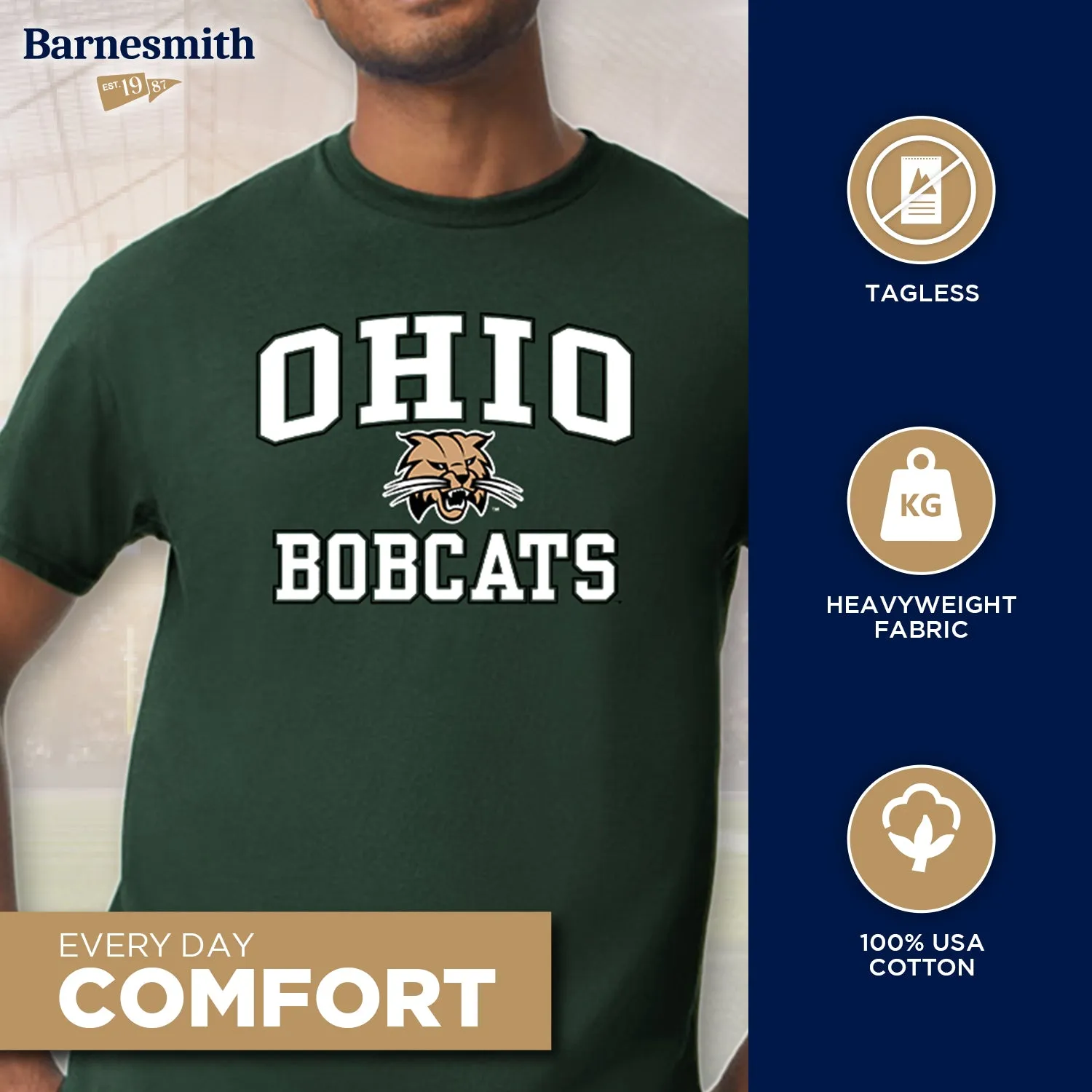 Ohio University Heritage T-Shirt (Hunter Green) sold by Barnesmith product image thumbnail 3