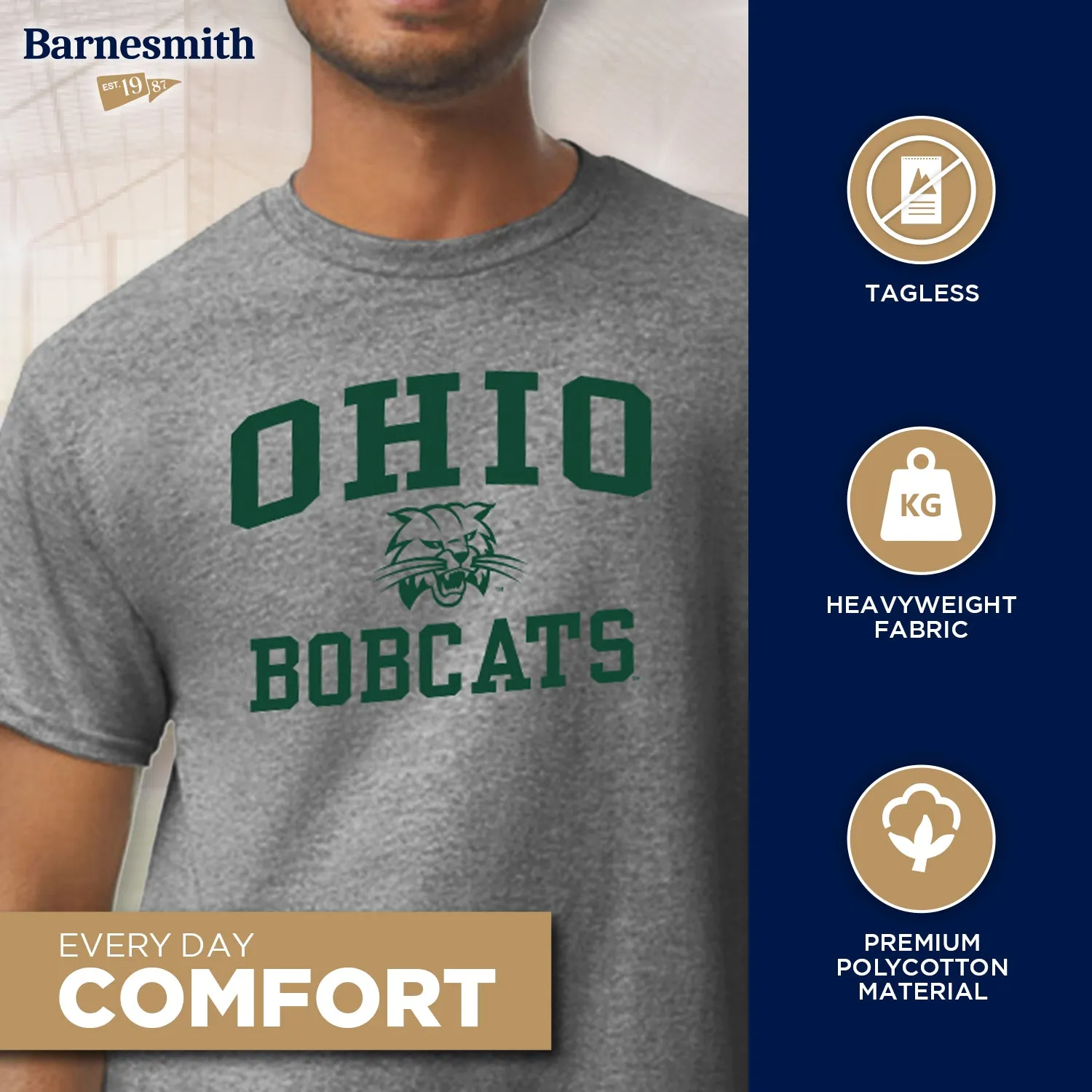 Ohio University Heritage T-Shirt (Charcoal Grey) sold by Barnesmith product image thumbnail 3