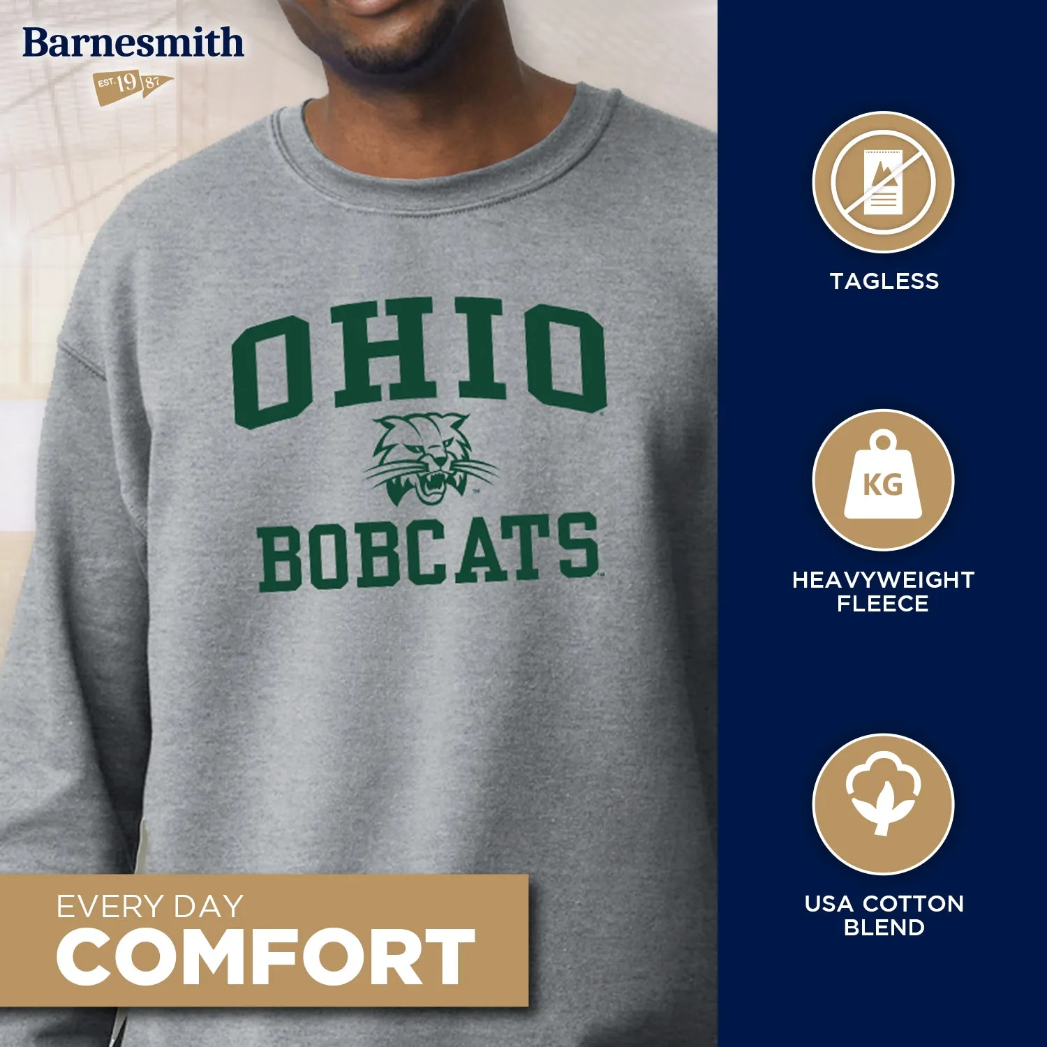 Ohio University Heritage Sweatshirt (Charcoal Grey) sold by Barnesmith product image thumbnail 3