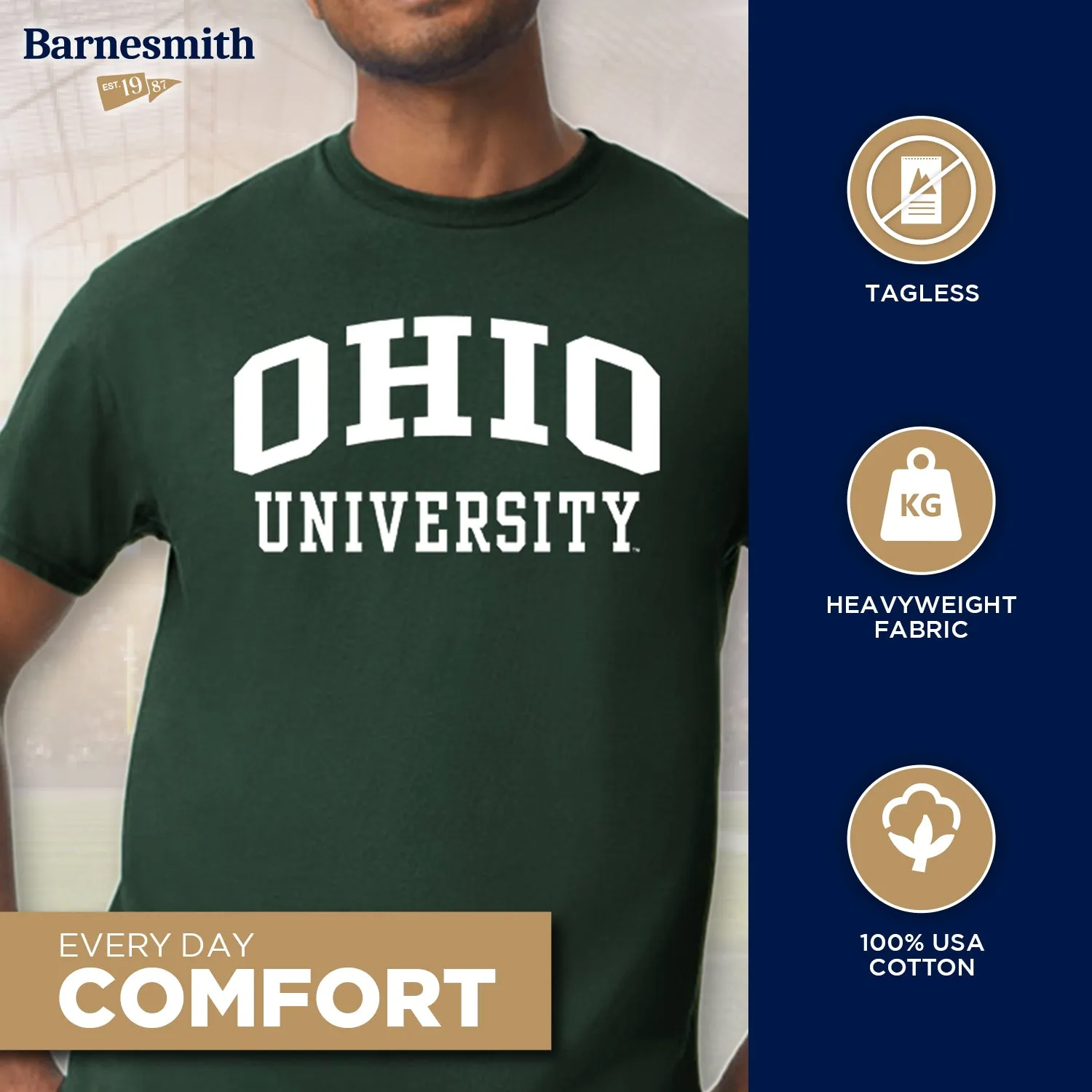Ohio University Classic T-Shirt (Hunter Green) sold by Barnesmith product image thumbnail 3