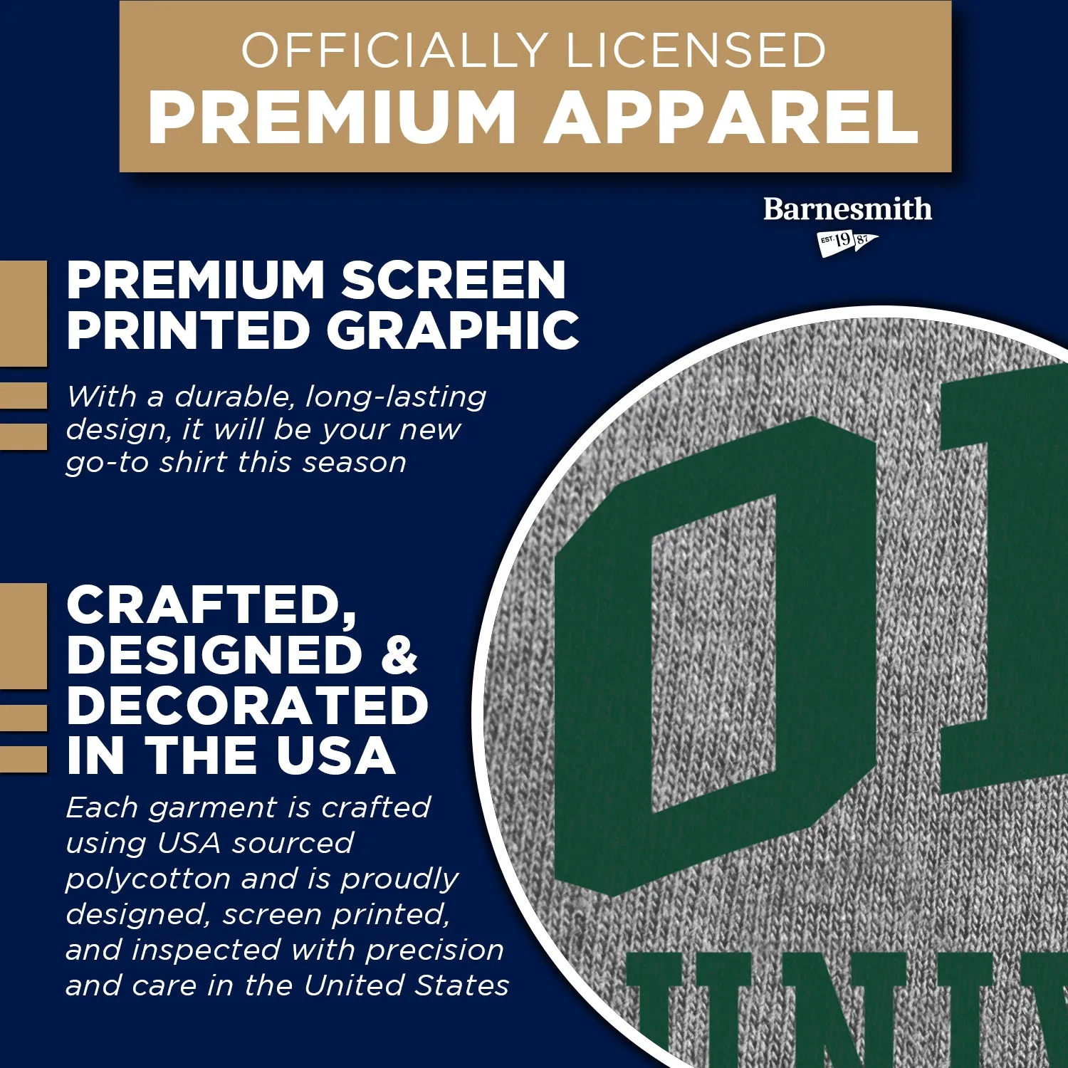 Ohio University Classic T-Shirt (Charcoal Grey) sold by Barnesmith product image thumbnail 4