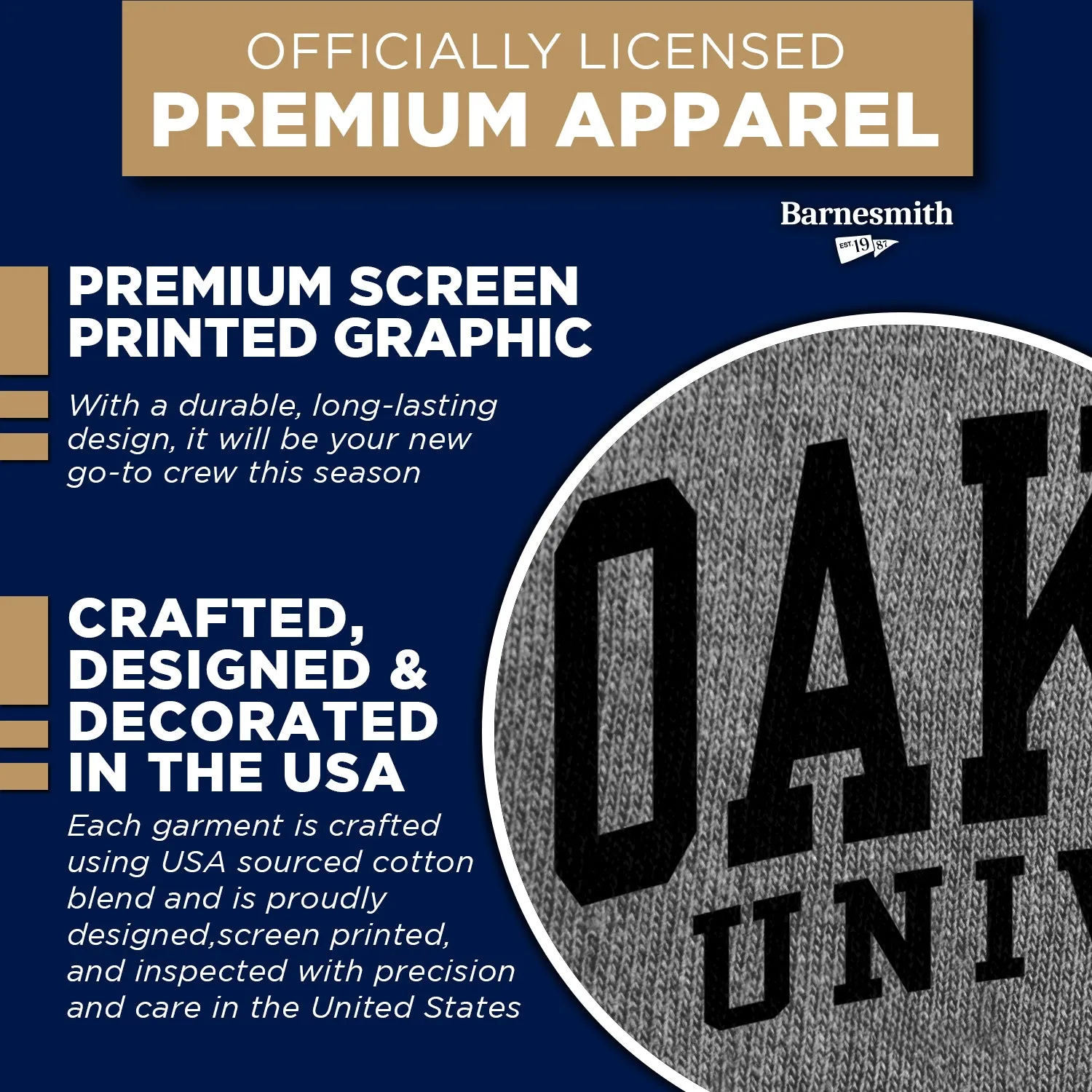 Oakland University Heritage Sweatshirt (Charcoal Grey) sold by Barnesmith product image thumbnail 4
