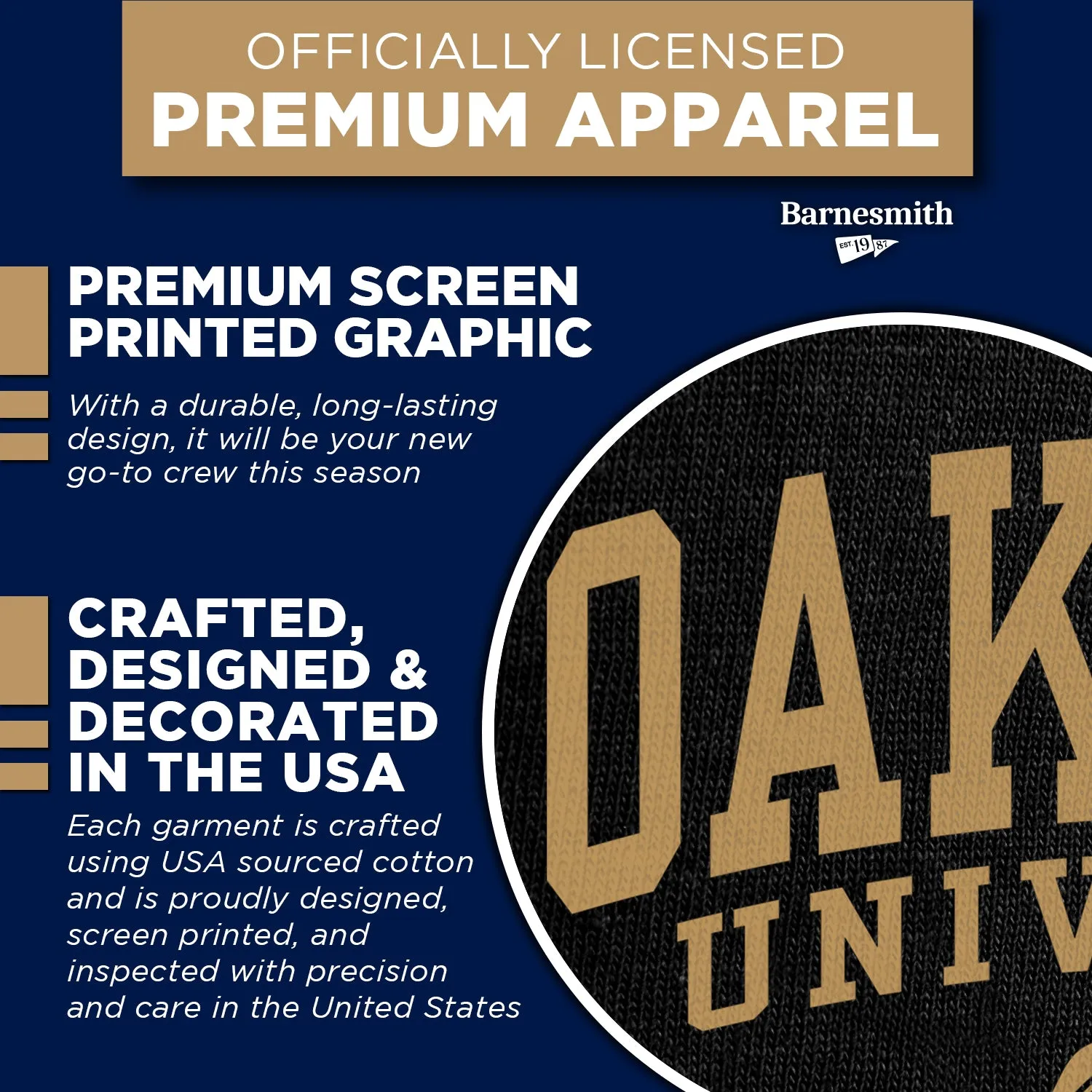 Oakland University Heritage Sweatshirt (Black) sold by Barnesmith product image thumbnail 4