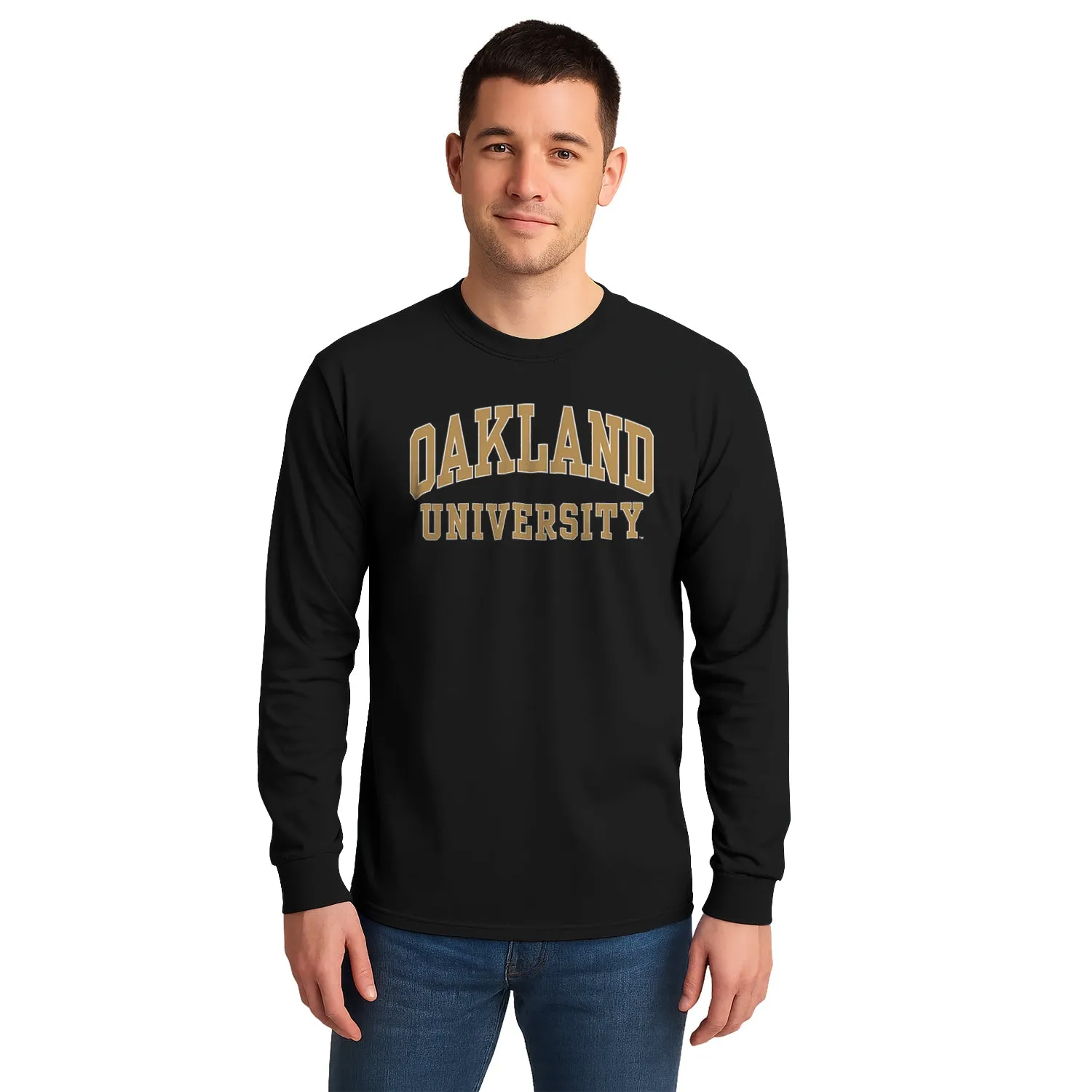Oakland University Classic Long Sleeve T-Shirt (Black) sold by Barnesmith product image thumbnail 2
