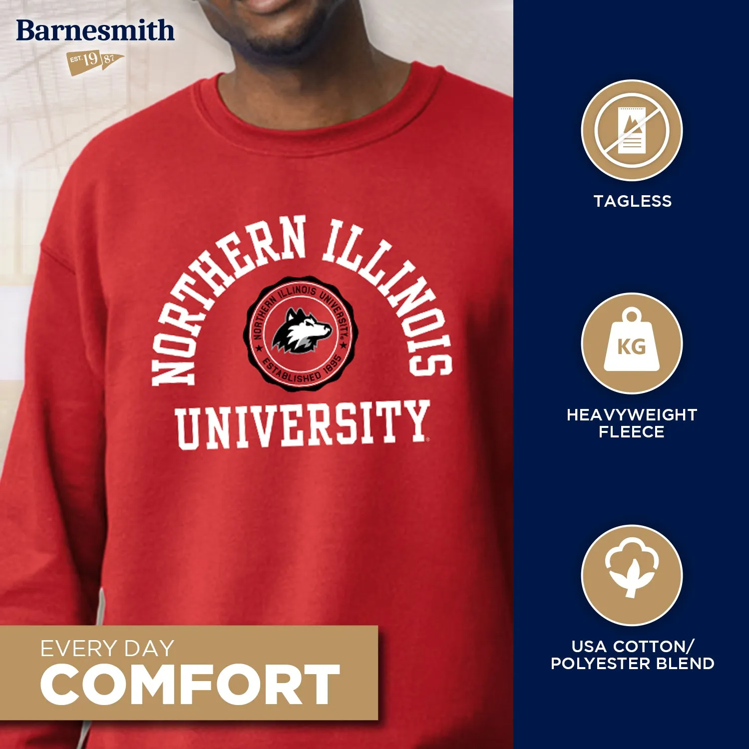 Northern Illinois University Heritage Sweatshirt (Red) sold by Barnesmith product image thumbnail 3