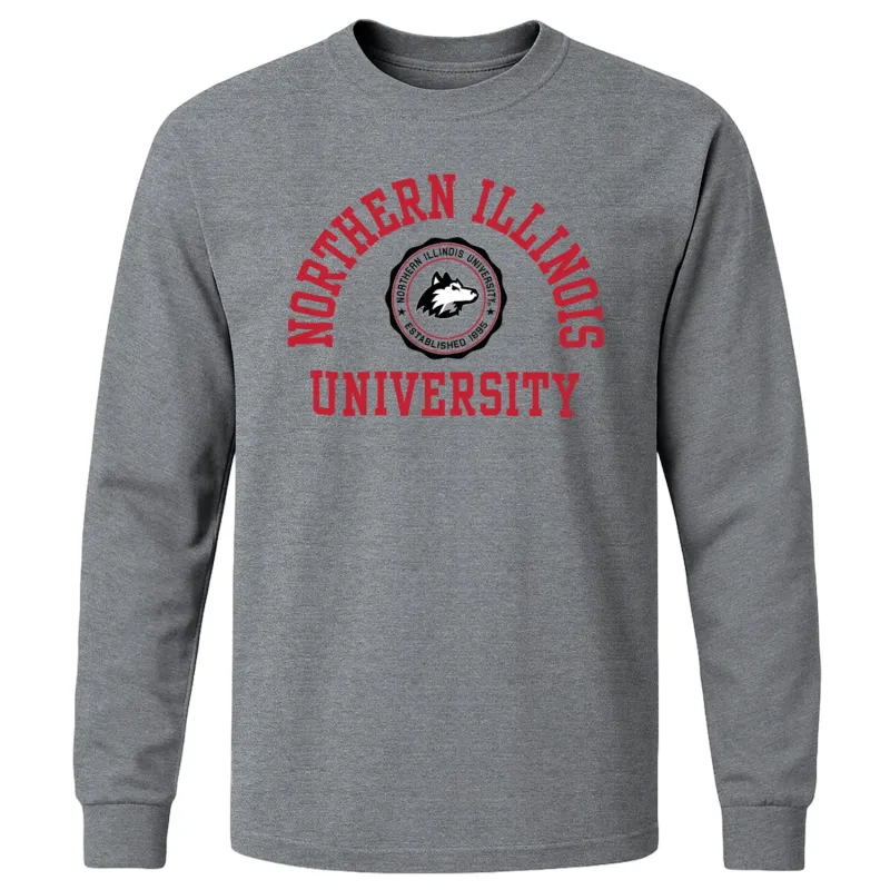 Northern Illinois University Heritage Long Sleeve T-Shirt (Charcoal Grey) sold by Barnesmith
