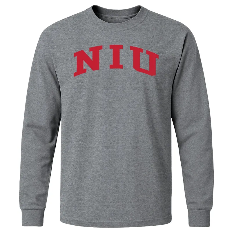 Northern Illinois University Classic Long Sleeve T-Shirt (Charcoal Grey) sold by Barnesmith