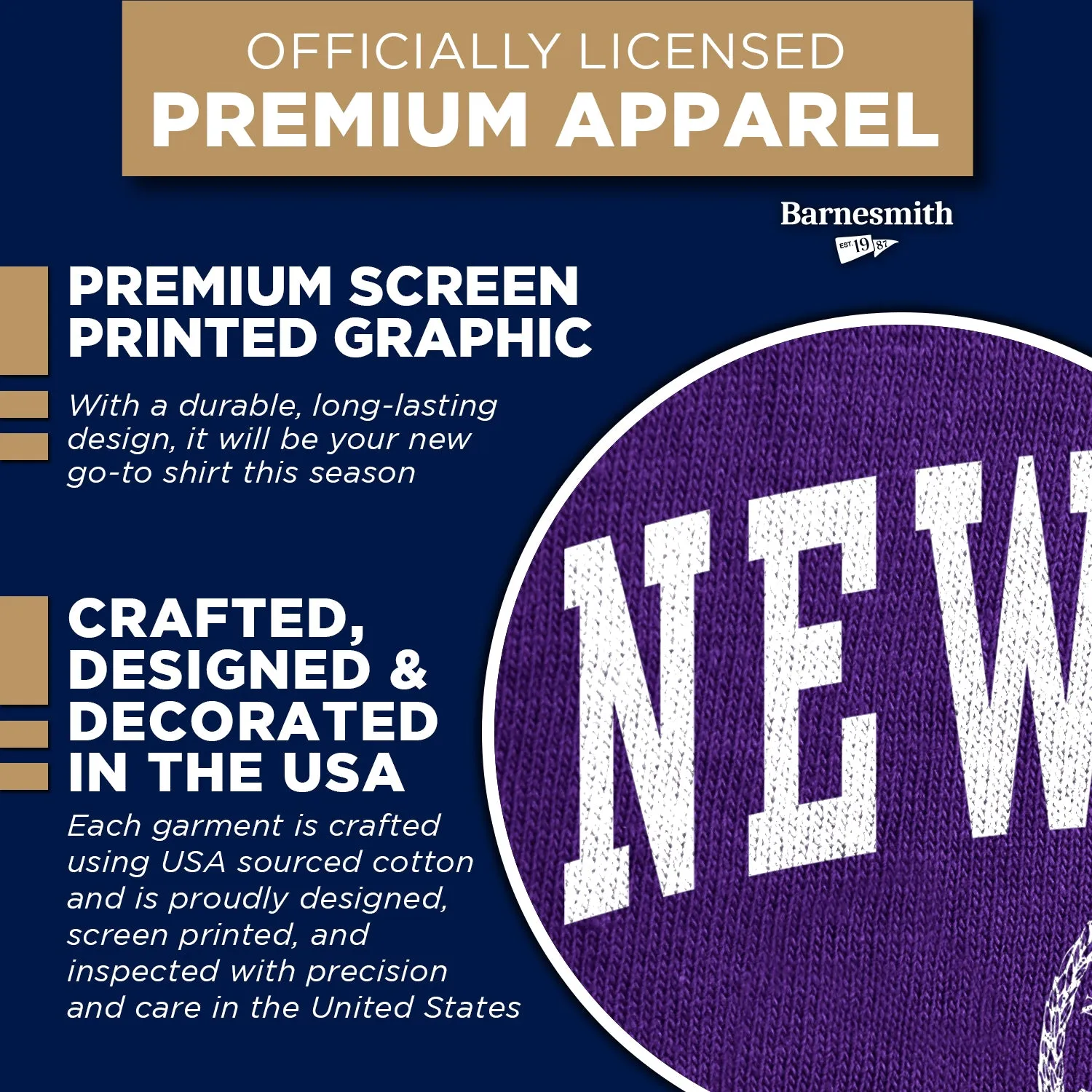 New York University Heritage T-Shirt (Violet) sold by Barnesmith product image thumbnail 4