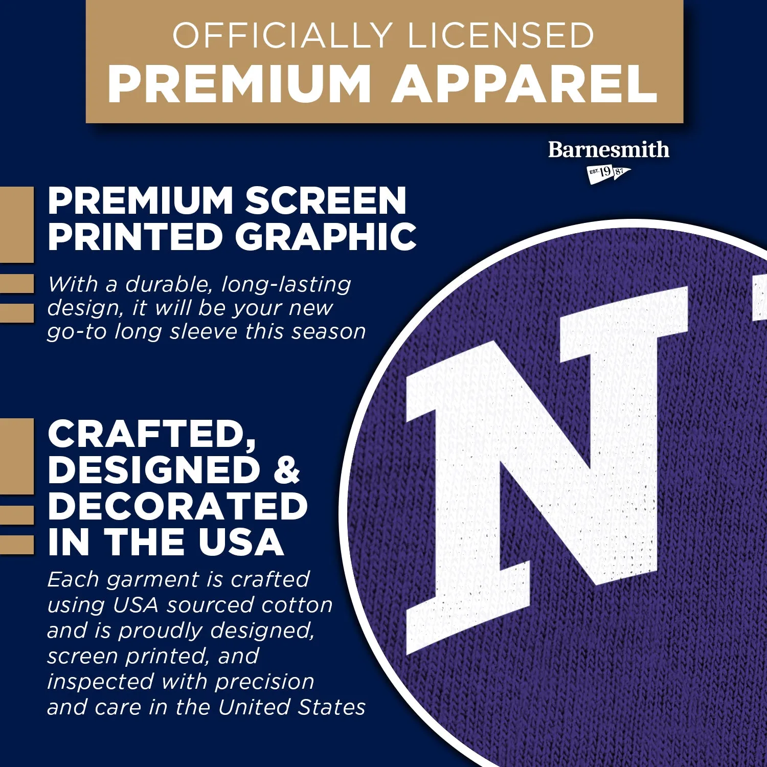 New York University Classic Long Sleeve T-Shirt (Violet) sold by Barnesmith product image thumbnail 4