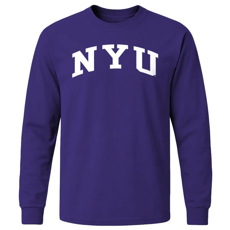 New York University Classic Long Sleeve T-Shirt (Violet) sold by Barnesmith