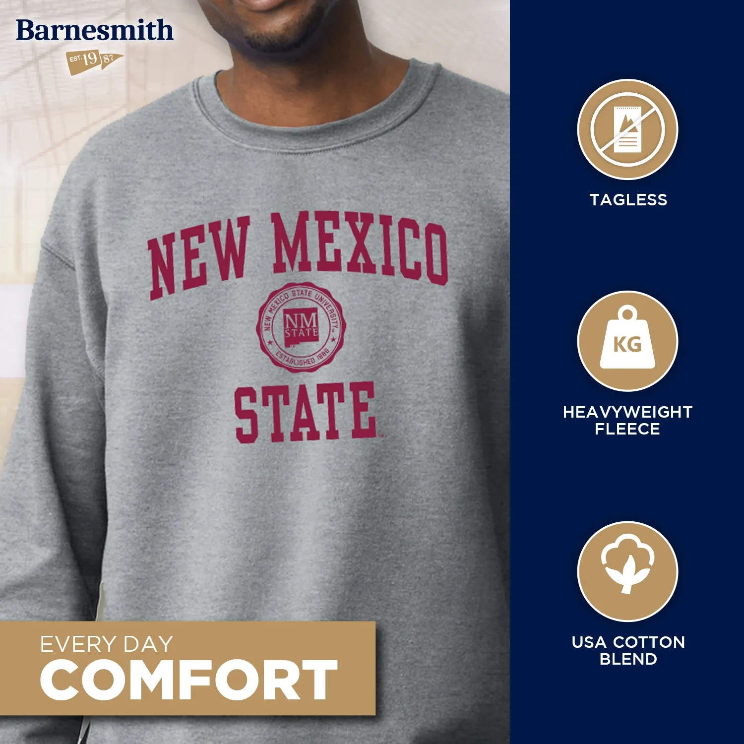 New Mexico State University Heritage Sweatshirt (Charcoal Grey) sold by Barnesmith product image thumbnail 3