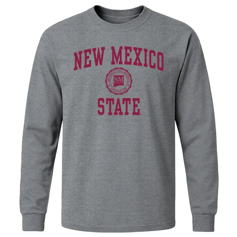 New Mexico State University Heritage Long Sleeve T-Shirt (Charcoal Grey) sold by Barnesmith